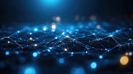 abstract futuristic technology with polygonal shapes dark blue background connection technologies backdrop internet communication