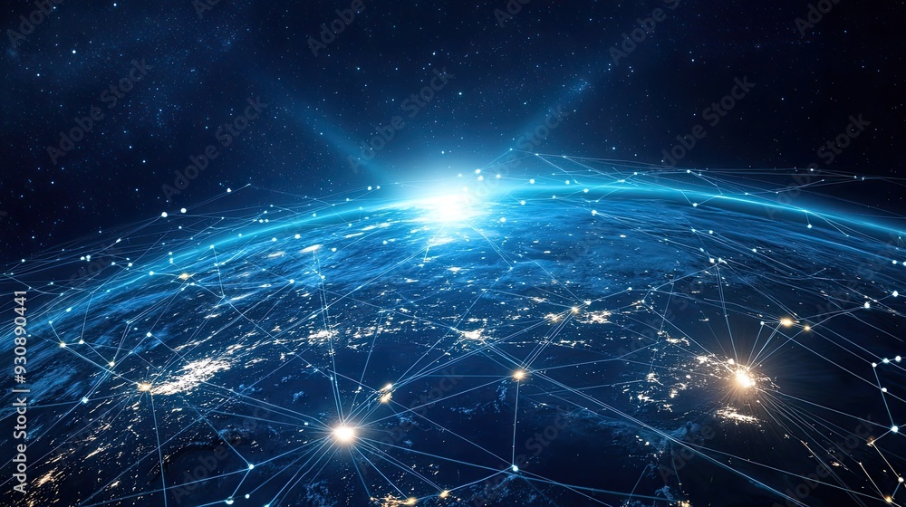 Poster communication technology internet global business global world connected networks internet abstract 