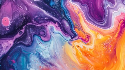 Fototapeta premium Abstract fluid art with vibrant colors and