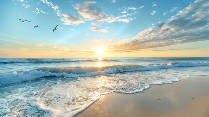 Fototapeta premium Dawn on Pristine Beach
