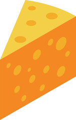 Yellow piece of cheese with holes isometric icon isolated on white background