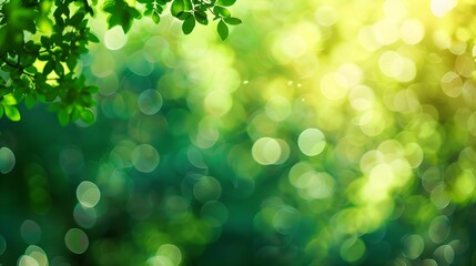 Green bokeh background from nature forest