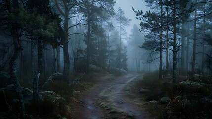 Fototapeta premium Forest Landscape in Uppsala, Sweden
