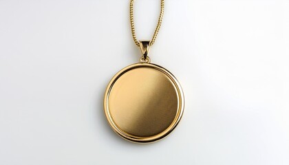 golden circle pendant on a white background