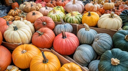 A Colorful Harvest of Pumpkins