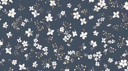 Seamless ditsy floral pattern background