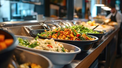 Food waste management in a restaurant environment with ample space for promotional text