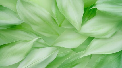 A close up of green leaves with a light green background