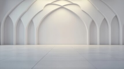 A large, empty room with white walls and a white floor