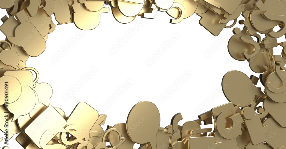 Poster touching 3d rendering flying email icon with his fin