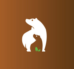 A Bear silhouette Vector Art Illustration, Digital Art, and Animal Character Design.