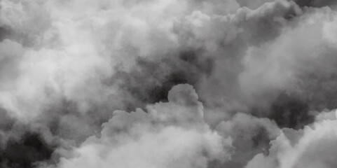 Textured soft white clouds of smoke and fog on black background with gray vintage high detail fluffy cloud distressed textured in the light, abstract natural bright sky background with dark effect.