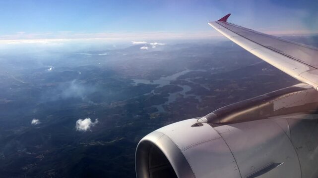 Point Of View Scenic View Of Tranquil Landscape Seen From Airplane On Sunny Day - Recife, Brazil