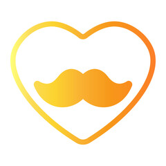 mustache Line Gradient Icon
