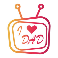 tv Line Gradient Icon