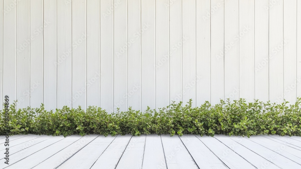 Poster white wooden planks arranged in a linear pattern, providing a clean and simple backdrop with copy sp