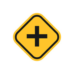 Traffic, road sign. main road secondary road junction
