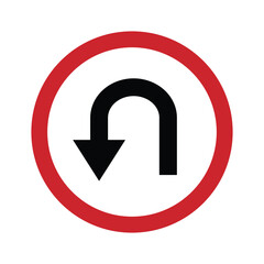 U-Turn road sign. icon great for any use. Vector EPS10. © H_designs