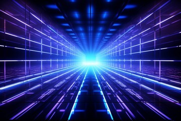Fototapeta premium Abstract Futuristic Neon Tunnel