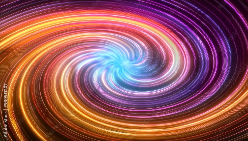 Canvas Prints vivid spiral glowing waves and abstract background generative ai