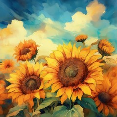 Obraz premium sunflowers in the field