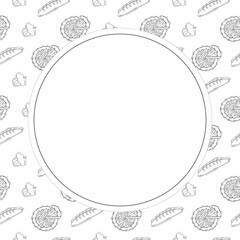 food and beverage frame in doodle style frame background