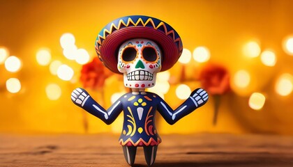 cinco de mayo day of the dead mexican skull mascot generative ai