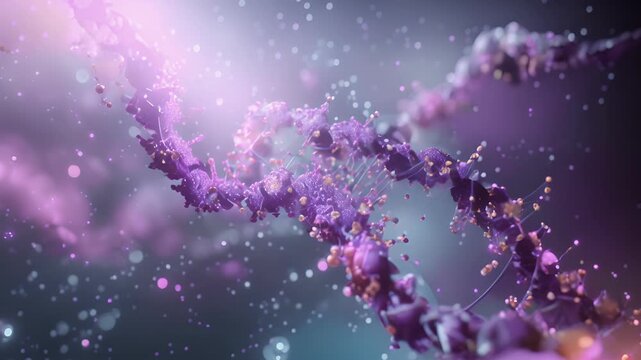 A closeup of a rie translating a strand of mRNA into a specific protein sequence.