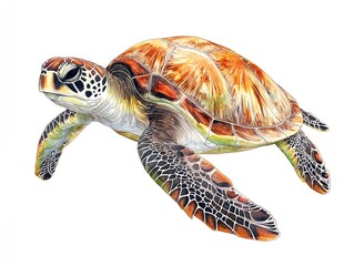 Colorful Sea Turtle Illustration