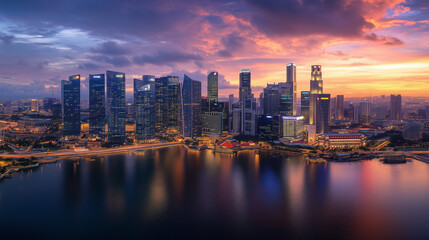 Obraz premium city at sunset