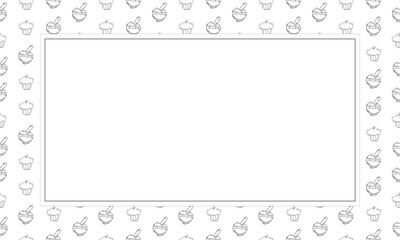 food and beverage frame in doodle style frame background
