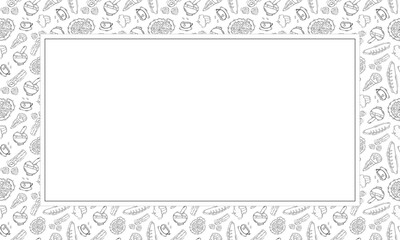 food and beverage frame in doodle style frame background