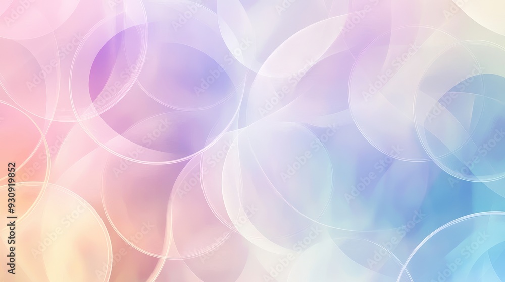Poster Abstract Pastel Background with Soft Circles and Gradient Color Overlay.