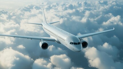 Fototapeta premium Airplane Flying Above the Clouds