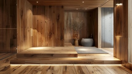 Modern Minimalist Wooden Room Interior Design