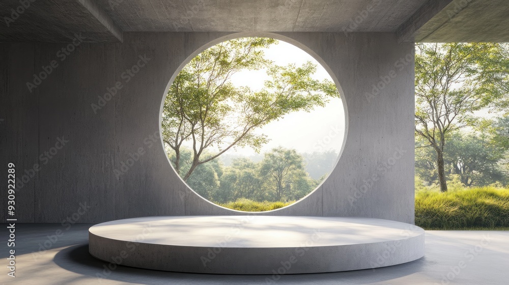 Poster circular window in modern architecture
