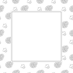 food and beverage frame in doodle style frame background