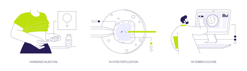 Reproductive technologies abstract concept vector illustrations.