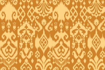 Ikat seamless pattern, geometric design, motif ethnic handmade, Ikat ethnic tribal, boho colors seamless wallpaper. Ethnic Ikat abstract background art, greeting cards, printing products