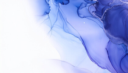 Naklejka premium Alcohol Ink Translucent. Modern Whale Color Fluid Art. Indigo Perfect Backdrop. Liquid Purple Flow Wallpaper. Navy Ink. Abstract Background Wave.