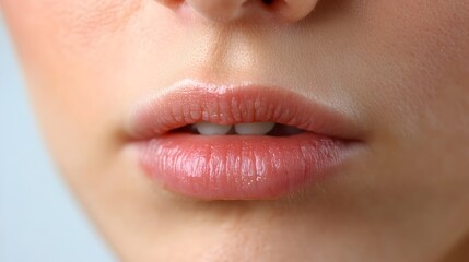Closeup of a Cold Sore on a Person s Lip Highlighting the Blister and Inflammation