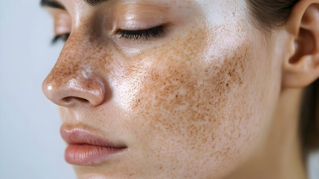 Close up Portrait of Person s Face Showing Melasma Skin Condition