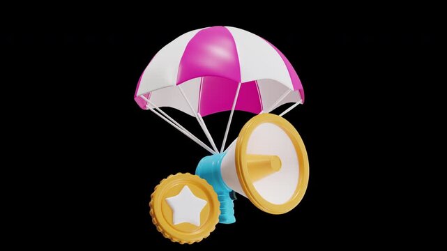 3D Animation of Bitcoin Airdrop Announcement Launch | Alpha Channel