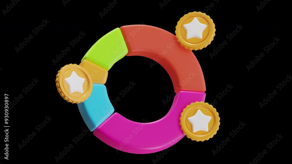 Poster 3d animation of governance structure token allocation | alpha channel