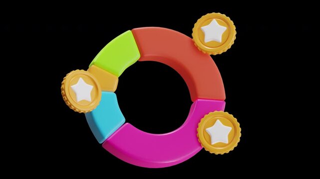 3D Animation of Governance Structure Token Allocation | Alpha Channel