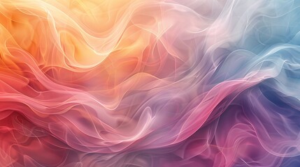 Obraz premium Abstract background of flowing colorful smoke, with shades of blue, pink, orange and yellow.