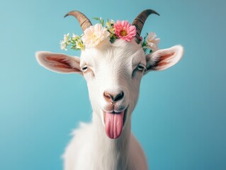 Festive Floral Goat Bouquet