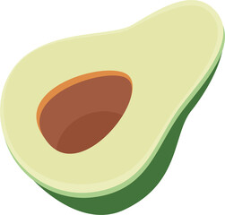 Sliced AvocadoFruit Illustration