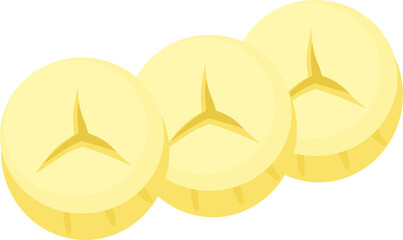 Sliced Banana Fruit Illustration