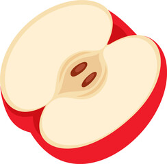 Sliced Apple Fruit Illustration
